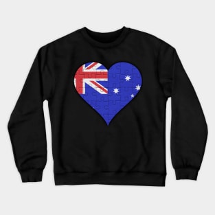 Australian Jigsaw Puzzle Heart Design - Gift for Australian With Australia Roots Crewneck Sweatshirt